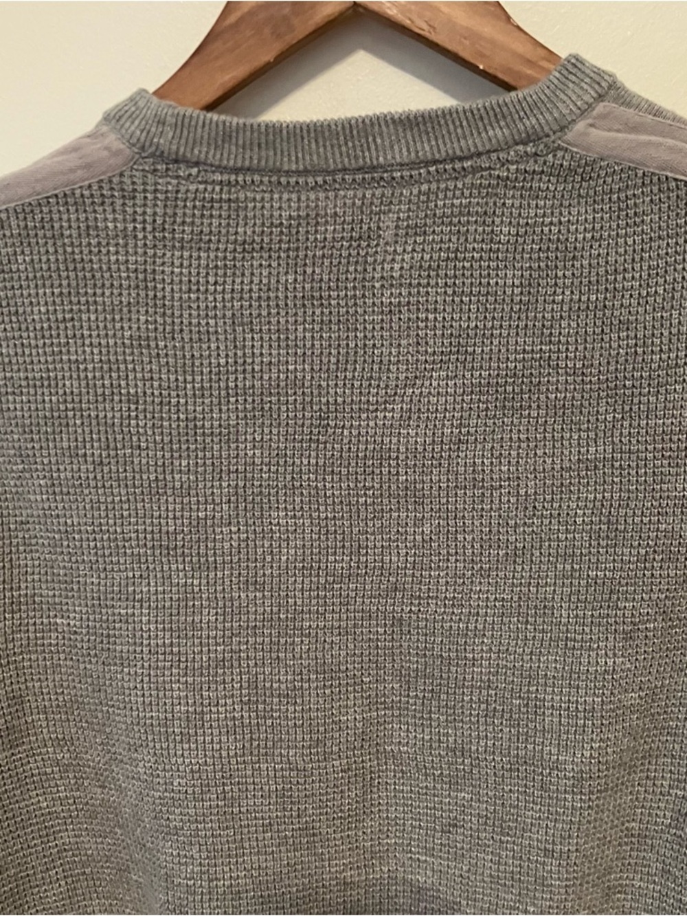 Calvin Klein Mens Waffle Weave Medium Gray Long Sleeve Crewneck Preppy Y2K - Picture 5 of 7